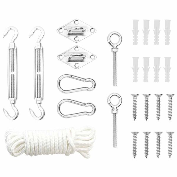 vidaXL Jeu d'accessoires de voile d'ombrage 9 Pièces Acier inoxydable