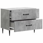 vidaXL Cabinet de chevet avec tiroir Gris béton 62 x 34 5 x 47 5 cm