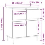 vidaXL Buffet Blanc 60x35x70 cm Bois d'ingénierie