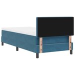 vidaXL Lit à ressort LED avec matelas Bleu foncé 100 x 200 cm Velours