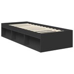 vidaXL Cadre de lit Noir 75 x 190 cm Bois d'ingénierie