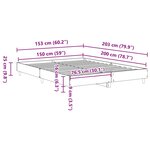 vidaXL Cadre de lit sans matelas chêne fumé 150x200 cm bois ingénierie