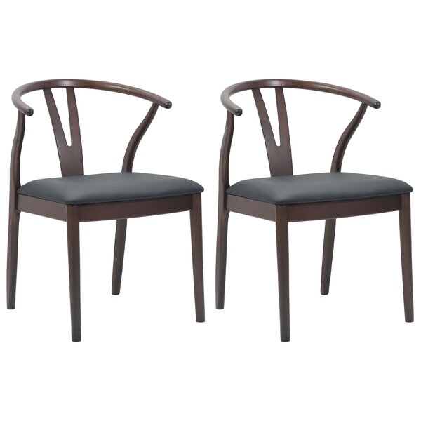 vidaXL Chaise de salle à manger 2 Pièces Marron clair et noir