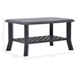 vidaXL Table basse Anthracite 90x60x46 cm Plastique
