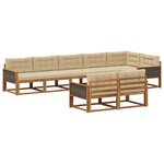 vidaXL Ensemble de canapés d'extérieur 8 pc Naturel et Beige