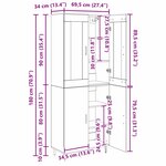vidaXL Haut Armoire 2 Pièces Chêne noir Bois Aggloméré et Verre
