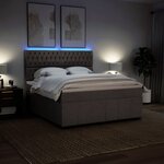 vidaXL Sommier à lattes de lit avec matelas Taupe 180x200 cm Tissu