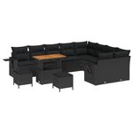 vidaXL Ensemble de canapé de jardin 12 Pièces Noir polyrotin