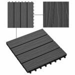 vidaXL Carreau de terrasse Design 3D 11 Pièces Noir 30 x 30 cm WPC