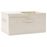 vidaXL Boîte de rangement Tissu 50x30x25 cm Crème