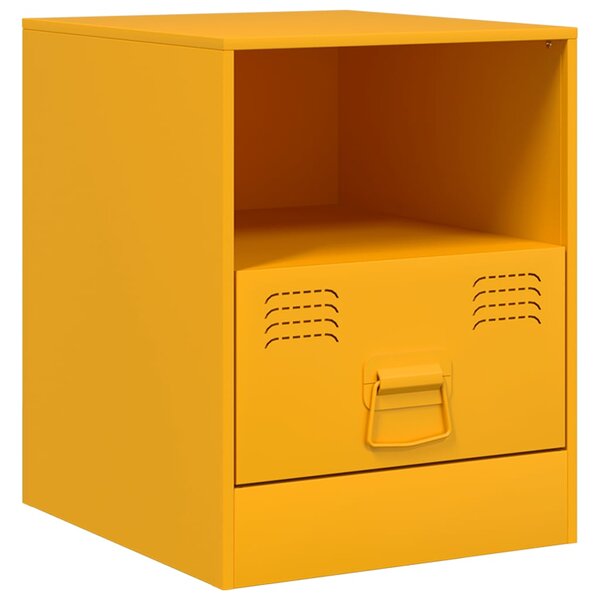 vidaXL Table de chevet jaune moutarde 34 5x39x44 cm acier
