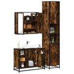 vidaXL Ensemble de meubles de salle de bain 3 Pièces Chêne fumé