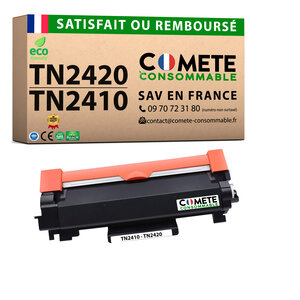 TN2420 - 1 Toner compatible pour Brother TN2420 - Noir - COMETE