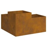 vidaXL Cache-pot de jardin Rouillé 100 x 100 x 48 cm