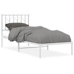 vidaXL Cadre de lit métal sans matelas avec tête de lit blanc 80x200cm