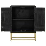 vidaXL Buffet avec 2 portes noir et doré 55x30x75 cm manguier