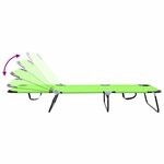 vidaXL Chaise longue pliante Vert 188 x 57 x 86 5 cm Polyester