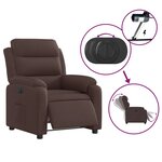 vidaXL Fauteuil inclinable électrique Marron foncé Tissu