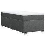 vidaXL Sommier à lattes de lit avec matelas Gris foncé 80x200 cm Tissu