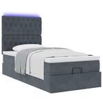 vidaXL Cadre de lit ottoman avec matelas gris foncé 80x200 cm velours