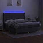 vidaXL Sommier à lattes de lit matelas LED Gris foncé 180x200 cm Tissu
