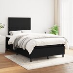vidaXL Sommier à lattes de lit avec matelas noir 120x190 cm tissu