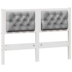 vidaXL Tête de lit Autre Blanc et gris clair 135 cm Bois massif en pin
