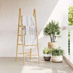 vidaXL Porte-serviette double avec 5 barreaux Bambou 50 x 160 cm