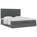 VidaXL Cadre de lit ottoman avec matelas gris foncé 200x200cm tissu