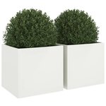 vidaXL Jardinières 2 Pièces blanc 49x47x46 cm acier
