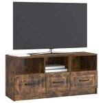 vidaXL Meuble TV Chêne fumé 102 x 34 5 x 47 cm Bois d'ingénierie