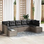 vidaXL Ensemble de canapé de jardin 7 Pièces Gris 289 x 154 x 85 cm