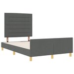vidaXL Cadre de lit avec tête de lit Gris foncé 120 x 200 cm tissu