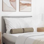 vidaXL Coussins d'accent 2 Pièces Taupe Ø 15 x 40 cm Tissu en microfibre