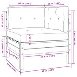 vidaXL Canapé d'angle de jardin avec coussins crème Bois de pin massif