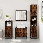 vidaXL Ensemble de meubles de salle de bain 2 Pièces Chêne fumé