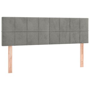 vidaXL Têtes de lit 2 Pièces Gris clair 72x5x78/88 cm Velours