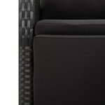 vidaXL Ensemble à manger de jardin 7 Pièces Noir Poly rotin et acacia