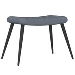 vidaXL Chaise de relaxation avec repose-pied Gris foncé Velours