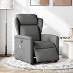 vidaXL Fauteuil inclinable de massage électrique gris foncé tissu