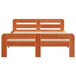 vidaXL Cadre de lit sans matelas cire marron 135x190cm bois pin massif