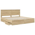 vidaXL Cadre de lit Chêne Sonoma 200 x 200 cm Bois Ingénierie