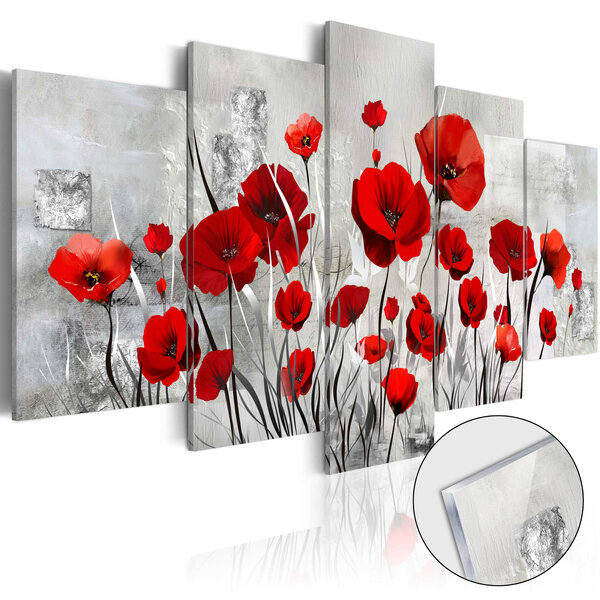 Tableau sur verre acrylique - scarlet cloud [glass] l x h en cm 100x50