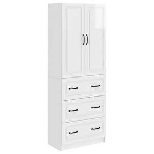 vidaXL Ensemble de Meubles 2 Pièces Blanc brillant 66 x 34 5 x 87 cm