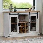 vidaXL Buffet HALDEN 2 portes coulissantes blanc 112x40x80 cm