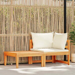 vidaXL Salon de jardin 2 Pièces avec coussins blanc crème Bois d'acacia