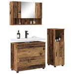 vidaXL Ensemble de mobilier de salle de bain 3 Pièces Bois Ancien