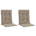 vidaXL Coussins de chaise de jardin à dossier bas lot de 2 taupe