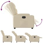 vidaXL Fauteuil inclinable électrique Crème Tissu