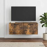 vidaXL Meuble TV mural Chêne fumé 78 5 x 41 x 30 cm Bois d'ingénierie